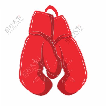 大红色的拳击手套插画