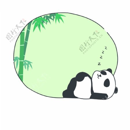 手绘熊猫边框插画