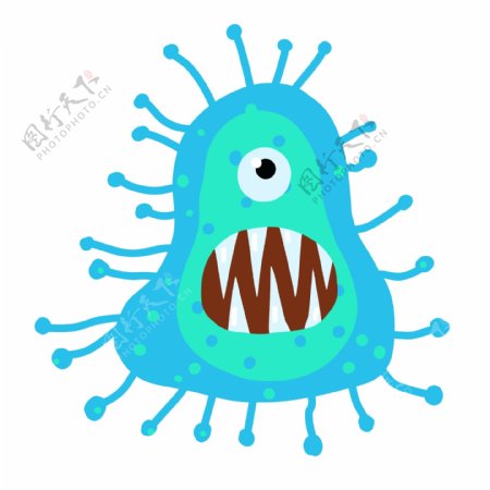蓝色病毒细菌插图