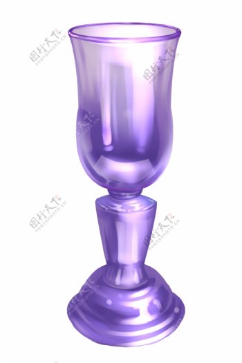 紫色玻璃酒杯插画
