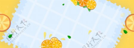 一月水果橙子野餐海报背景