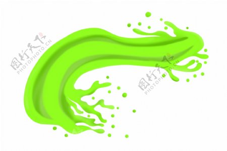 绿色液体喷溅插画