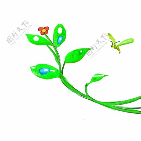 绿色植物装饰插图