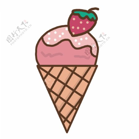 矢量图可爱的粉色冰淇凌