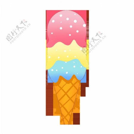 夏日清凉手绘甜品蛋糕冰淇淋雪糕插画
