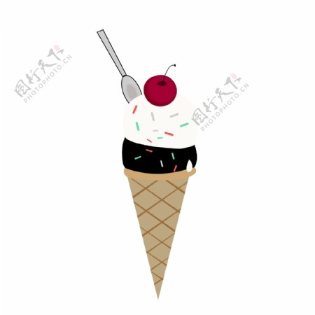 卡通夏日巧克力奶油冰淇淋