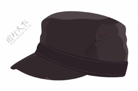 一顶黑色帽子插画