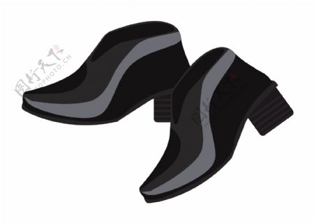 一双女士皮鞋插画