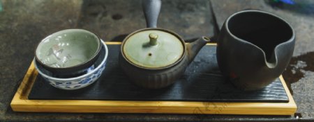 茶具组合摄影图片