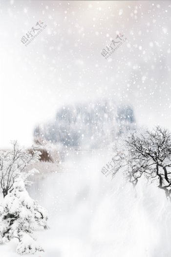12月你好冬季雪景psd分层banner