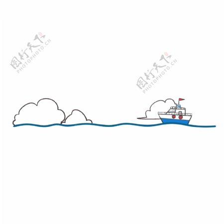 小船分割线的插画