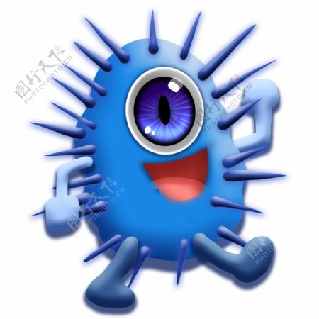蓝色毒刺细菌病毒