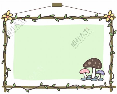 蘑菇边框装饰插画