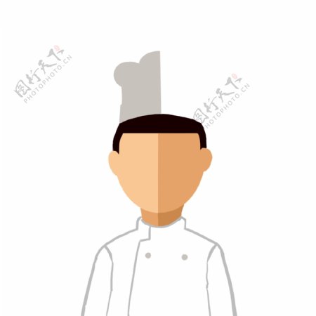 扁平化男士厨师插图