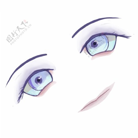 卡通梦幻紫色眼睛