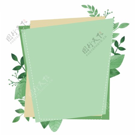 绿色形状植物边框