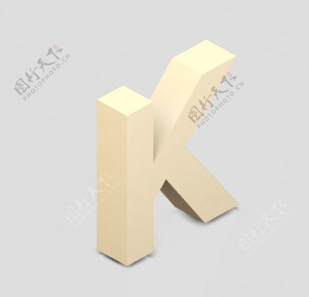 立体3D英文字母K