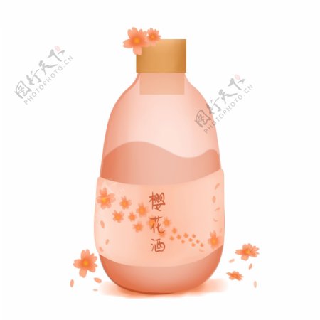 日式粉色樱花酒装饰