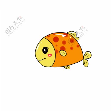 卡通动物橙色小鱼