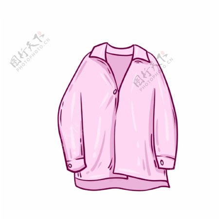 卡通可爱免抠矢量春季服装粉色衬衫