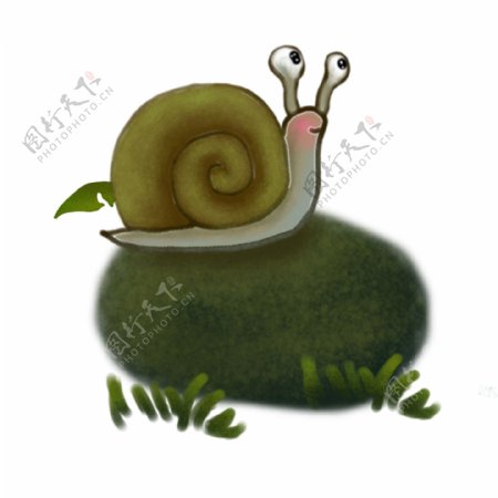 卡通涂鸦小蜗牛图案