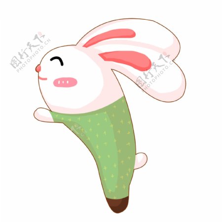 兔子侧身手绘插画psd