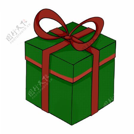 圣诞节绿色礼物盒子
