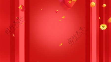 红色喜庆劳动节展板背景