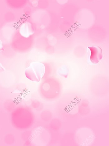 粉色温馨浪漫甜蜜花瓣元素背景图
