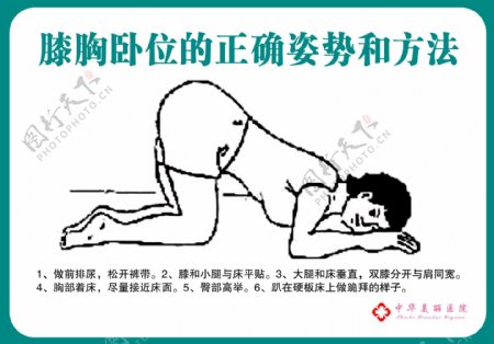 膝胸卧位的正确姿势和方法