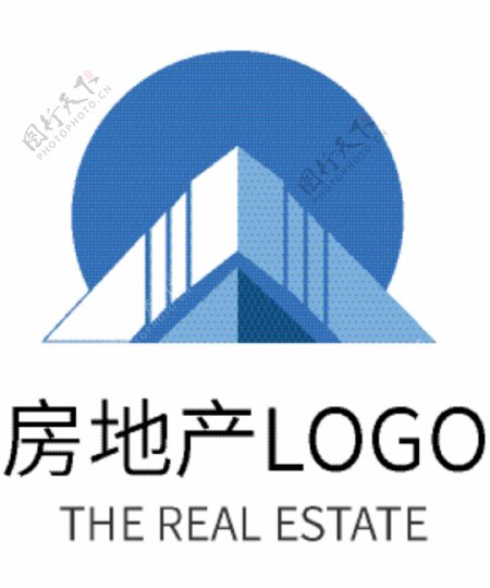 蓝色房地产商务企业logo