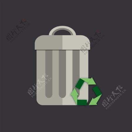 回收站logo垃圾桶icon扁平化图标