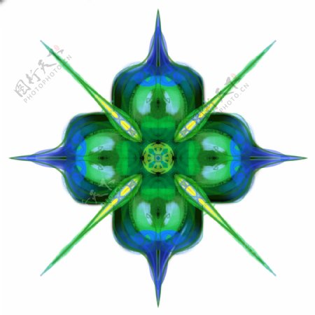 蓝绿色神秘光感名片花纹设计海报装饰元素