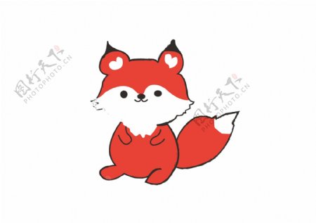 矢量卡通动物狐狸图案