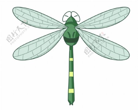 卡通绿色蜻蜓
