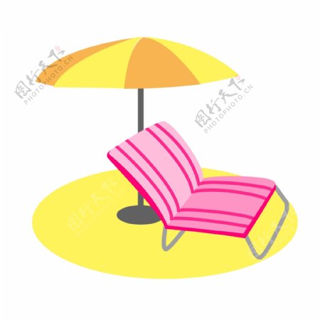 粉色躺椅装饰