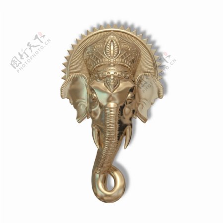金色印度大象雕塑
