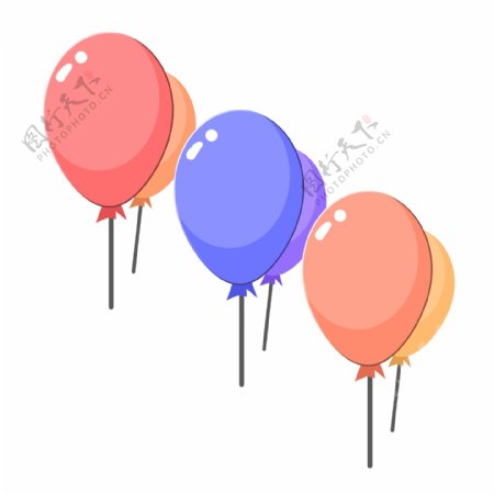 气球PPT卡通插画