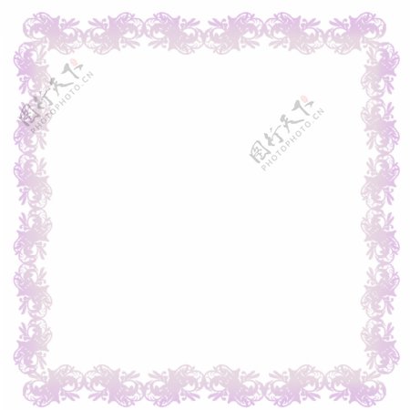 淡紫色边框卡通装饰