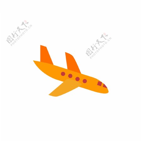 橙色的飞机免抠图