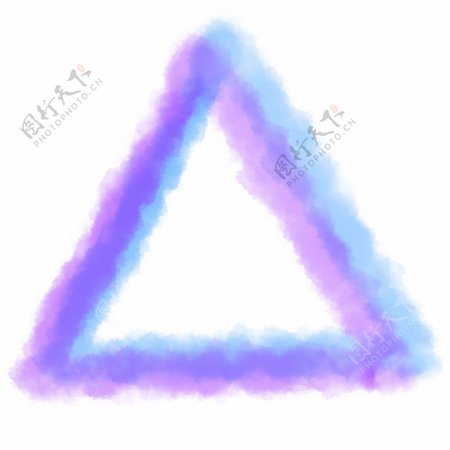 紫色水彩三角形边框
