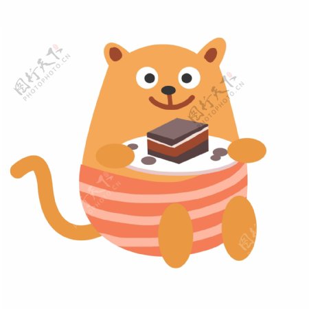 拿生日蛋糕小猫