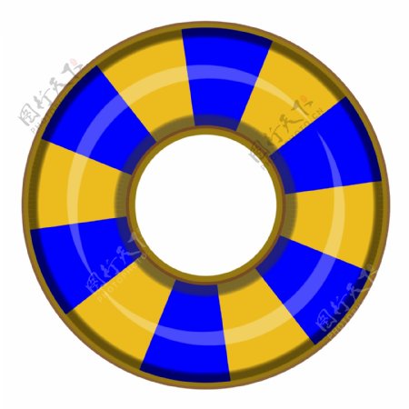 蓝黄色游泳圈装饰