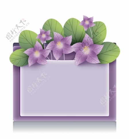 花朵立体紫色文本框