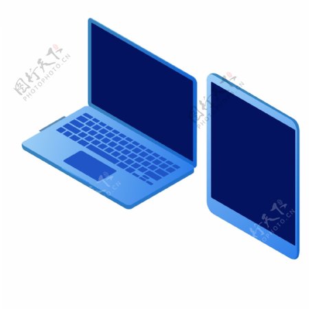 蓝色的笔记本电脑