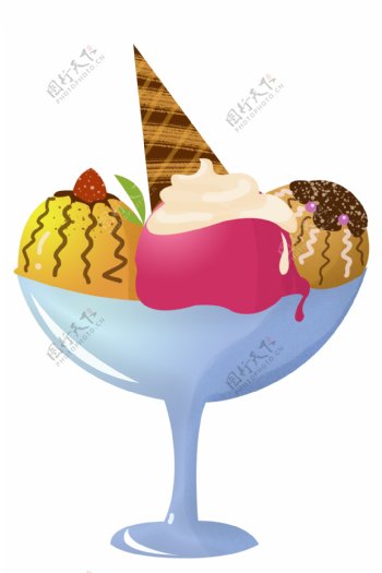 碗装彩色冰淇淋