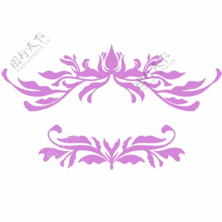 紫色的花纹边框插画