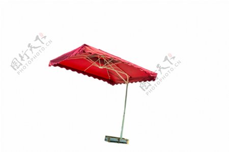 红色的简约大气遮阳伞