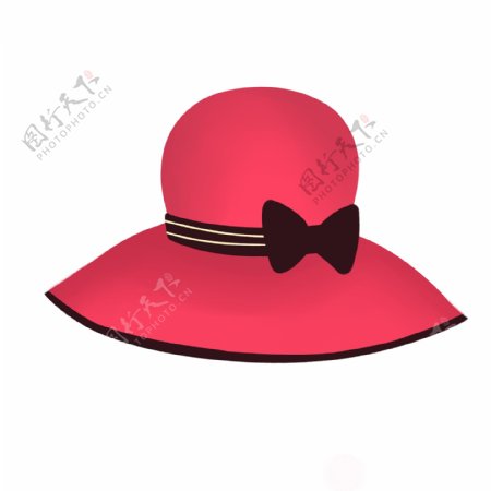 红色蝴蝶结帽子