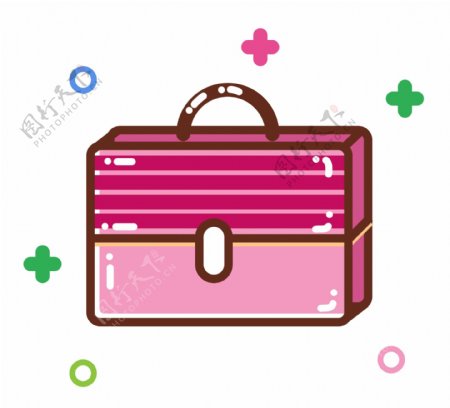 粉色盒装手提袋